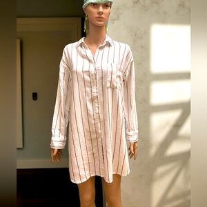 Stars Above Sleep Shirt Women’s Long Sleeve Button Up Medium